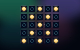 Vignette Éteins-tout : le motif du jeu sur fond d'aurore polaire.